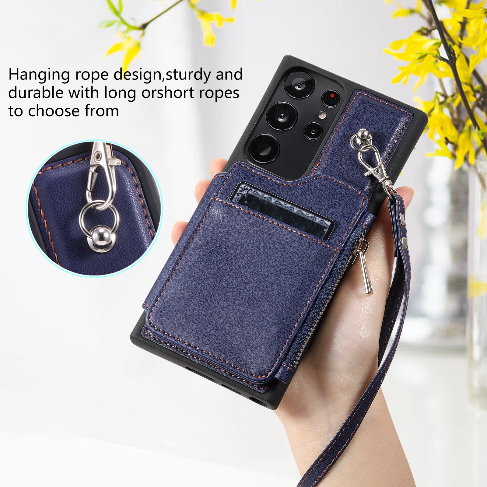 009 For Samsung Galaxy S23 Ultra Zipper Pocket Case Kickstand PU Leather Coated TPU RFID Blocking Wallet Phone Cover with Wrist Strap 009 For Samsung Galaxy S23 Ultra Zipper Pocket Case Kickstand PU Leather Coated TPU RFID Blocking Wallet Phone Cover with Wrist Strap